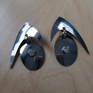 Clip on earrings retro star trek modern